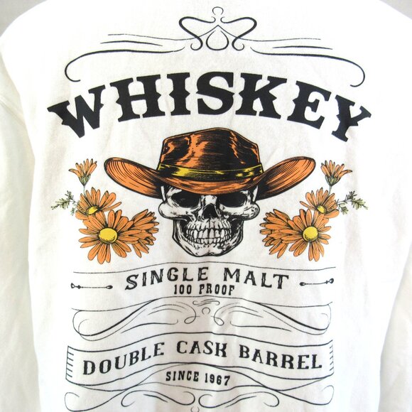 Love For Humanity Women's White Fleece Graphic Design Whiskey Sweat Shirt Size L - Picture 4 of 12